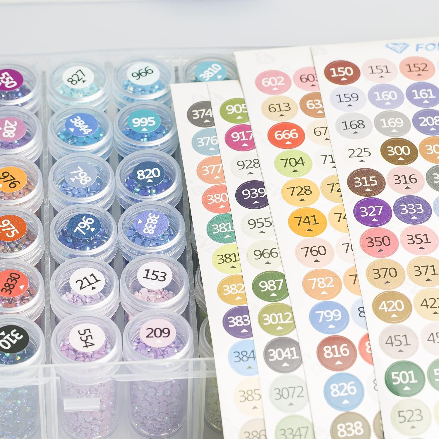 imageforever young Diamond Painting Labels as Diamond Painting Accessories for Diamond Art Storage 447 Color Number Label Stickers for Jars with Blank Label and Wax1 Set1 Set
