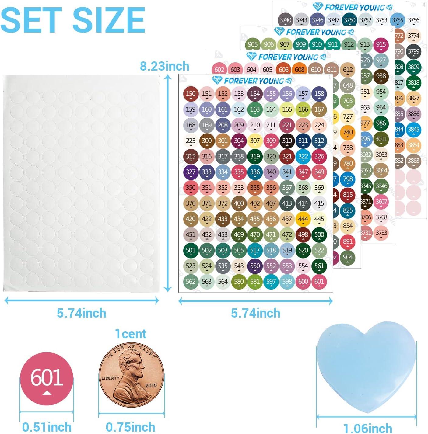 imageforever young Diamond Painting Labels as Diamond Painting Accessories for Diamond Art Storage 447 Color Number Label Stickers for Jars with Blank Label and Wax1 Set1 Set