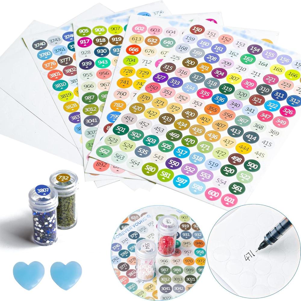 imageforever young Diamond Painting Labels as Diamond Painting Accessories for Diamond Art Storage 447 Color Number Label Stickers for Jars with Blank Label and Wax1 Set1 Set
