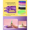 imageSilky Diamond Painting Tray with Lid Diamond Painting Accessories Diamond Art Tray with Prismatic Shine Lid Diamond Art Accessories and Tools for 5D Diamond Painting Beads Silky VioletSparkling Ice