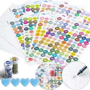 imageforever young Diamond Painting Labels as Diamond Painting Accessories for Diamond Art Storage 447 Color Number Label Stickers for Jars with Blank Label and Wax1 Set2 Set
