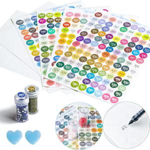 imageforever young Diamond Painting Labels as Diamond Painting Accessories for Diamond Art Storage 447 Color Number Label Stickers for Jars with Blank Label and Wax1 Set1 Set