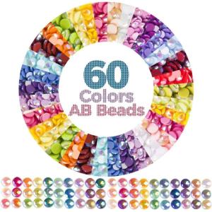 imageAB Diamond Painting Beads Square Drill Diamond Painting Accessories 60 Colors Diamond Beads AB Diamond Painting Drills for Diamond Art Accessories and Tools Diamond Painting Supplies 60000 pcs60 Colors Round