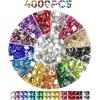 imageRhinestones Diamond Painting Beads Bead Art Diamond Painting Drills Diamonds Art Accessories and Tools Rhinestones for Makeup 20 Colors Round 4000PCSSquare