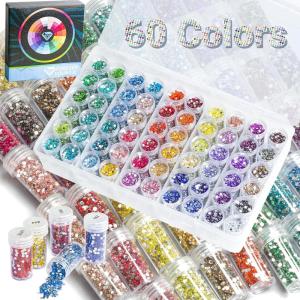 imageRhinestones Diamond Painting Beads Bead Art Diamond Painting Drills Diamonds Art Accessories and Tools Rhinestones for Makeup 20 Colors Round 4000PCS60 Colors Round