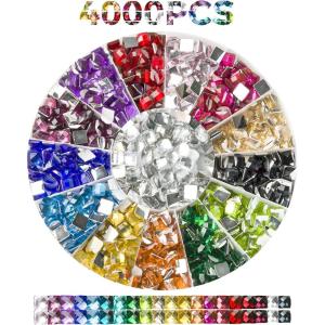 imageRhinestones Diamond Painting Beads Bead Art Diamond Painting Drills Diamonds Art Accessories and Tools Rhinestones for Makeup 20 Colors Round 4000PCSSquare