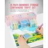 imageForeverYoung Extra Large Diamond Art Storage Containers Trays  Stand 48pcs Diamond Art Accessories Diamond Painting Trays with Lids 2in1 Diamond Art Trays and Diamond Painting Storage15pcs Portable set