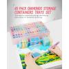 imageForeverYoung Extra Large Diamond Art Storage Containers Trays  Stand 48pcs Diamond Art Accessories Diamond Painting Trays with Lids 2in1 Diamond Art Trays and Diamond Painting Storage45pcs Storage set