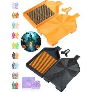 imageForeverYoung Crystalline Diamond Art Trays with Lids Diamond Painting Accessories 2Piece Diamond Painting Trays with Lids Silky Diamond Art Accessories and Tools Sunlit LemonHalloween Spirit