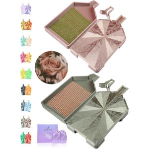 imageForeverYoung Crystalline Diamond Art Trays with Lids Diamond Painting Accessories 2Piece Diamond Painting Trays with Lids Silky Diamond Art Accessories and Tools Sunlit LemonRose Dune
