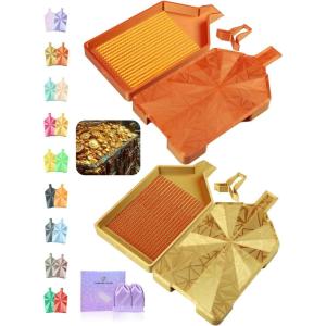 imageForeverYoung Crystalline Diamond Art Trays with Lids Diamond Painting Accessories 2Piece Diamond Painting Trays with Lids Silky Diamond Art Accessories and Tools Sunlit LemonGolden Vault