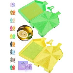 imageForeverYoung Crystalline Diamond Art Trays with Lids Diamond Painting Accessories 2Piece Diamond Painting Trays with Lids Silky Diamond Art Accessories and Tools Sunlit LemonSunlit Lemon