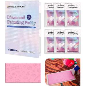 imageForeverYoung Diamond Painting Putty LongLasting Stickiness Diamond Art Putty Scientifically Formulated Clay Glue Wax for Diamond Art Accessories and Tools 15g x 66Pack 15g each
