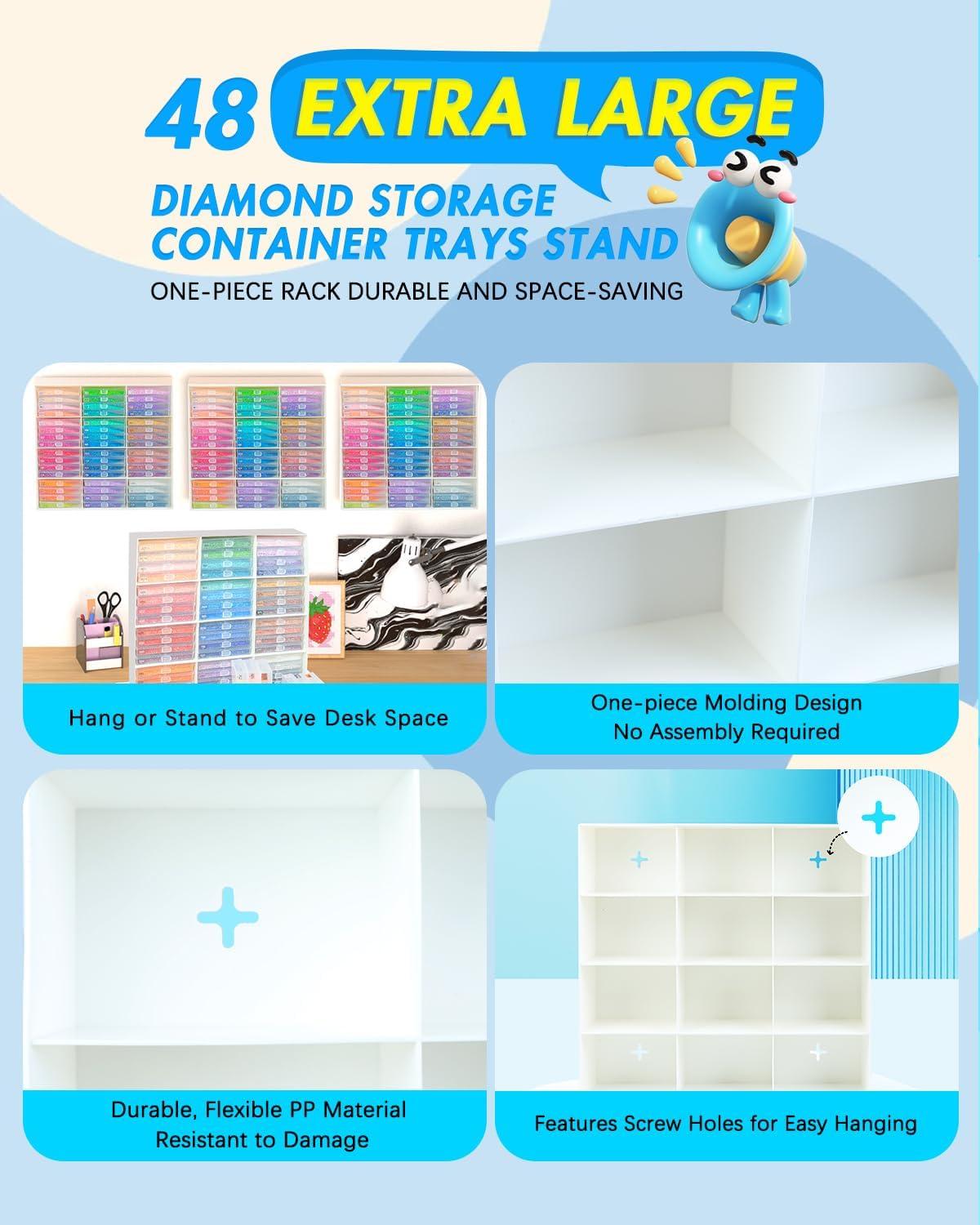 image8pcs ForeverYoung Extra Large Diamond Art Storage Containers Tray Diamond Art Accessories Diamond Painting Trays with Lids 2in1 Diamond Art Trays and Diamond Painting Storage Purple Box48pcs Extra Large traysRack