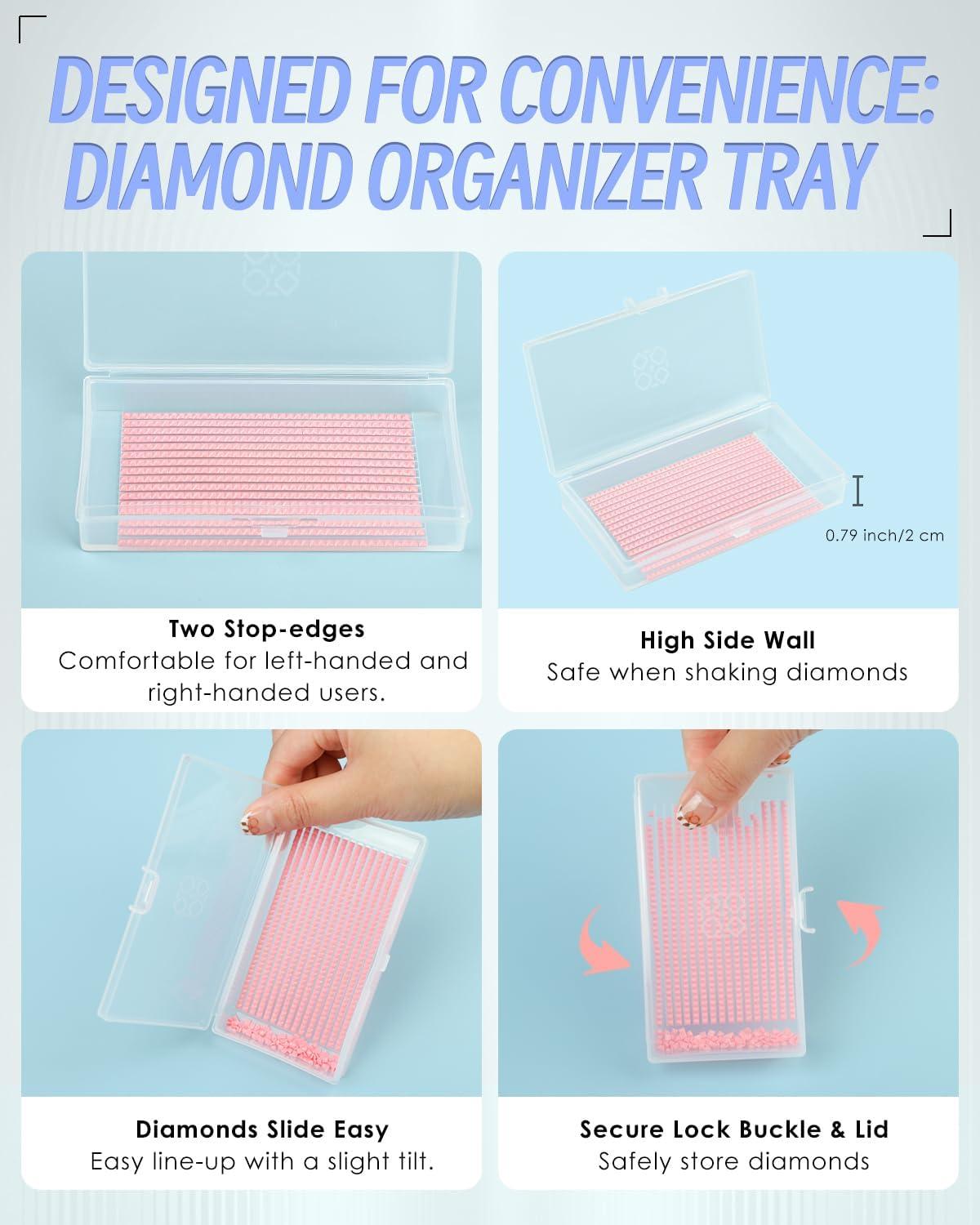 image8pcs ForeverYoung Extra Large Diamond Art Storage Containers Tray Diamond Art Accessories Diamond Painting Trays with Lids 2in1 Diamond Art Trays and Diamond Painting Storage Purple Box8pcs Extra Large Refill set