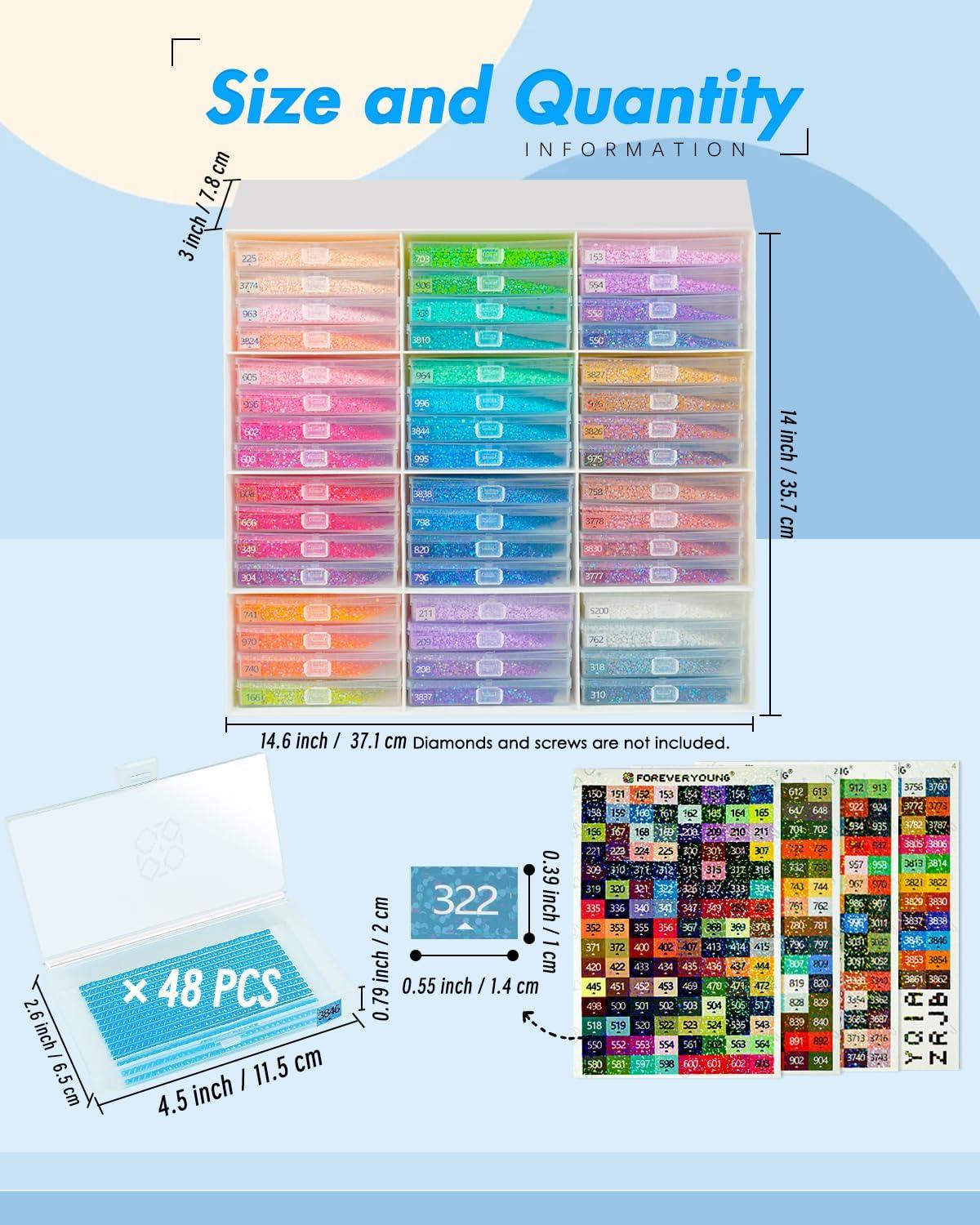 image8pcs ForeverYoung Extra Large Diamond Art Storage Containers Tray Diamond Art Accessories Diamond Painting Trays with Lids 2in1 Diamond Art Trays and Diamond Painting Storage Purple Box48pcs Extra Large traysRack