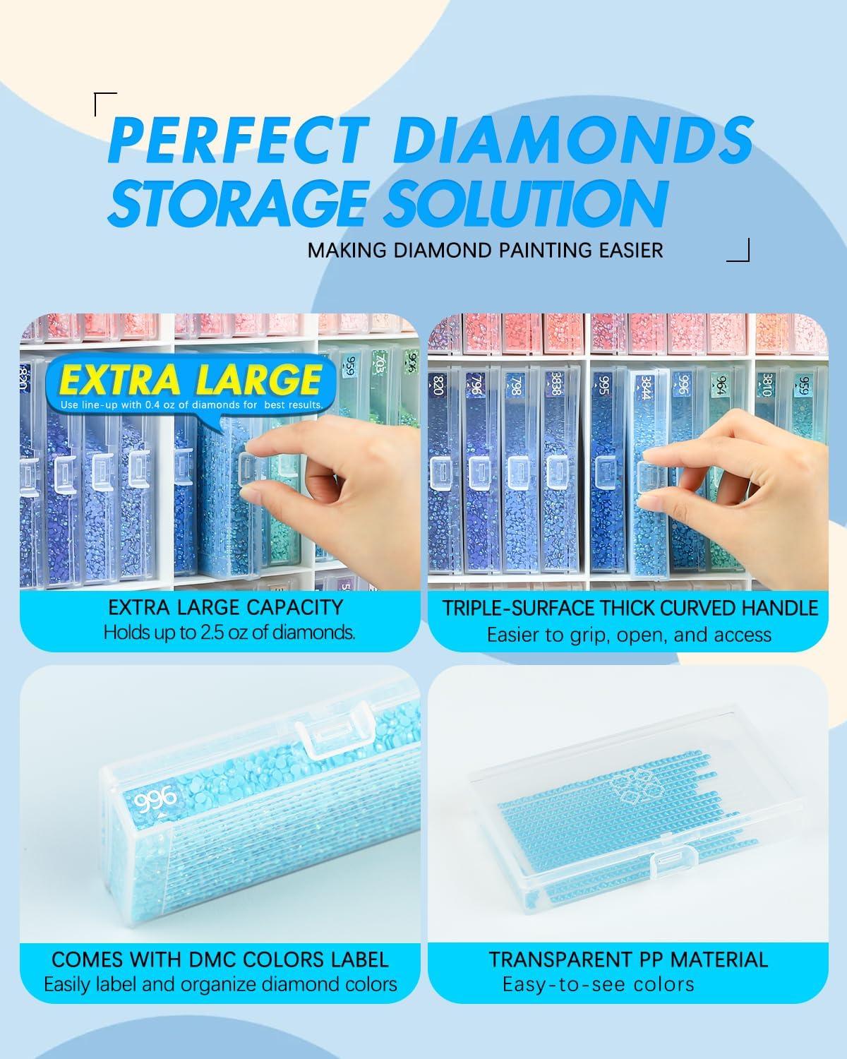 image8pcs ForeverYoung Extra Large Diamond Art Storage Containers Tray Diamond Art Accessories Diamond Painting Trays with Lids 2in1 Diamond Art Trays and Diamond Painting Storage Purple Box48pcs Extra Large traysRack