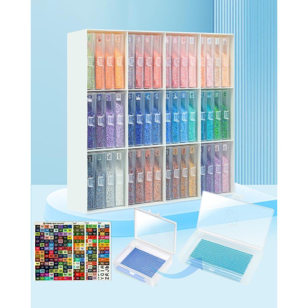 image8pcs ForeverYoung Extra Large Diamond Art Storage Containers Tray Diamond Art Accessories Diamond Painting Trays with Lids 2in1 Diamond Art Trays and Diamond Painting Storage Purple Box48pcs Extra Large traysRack