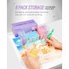 image8pcs ForeverYoung Extra Large Diamond Art Storage Containers Tray Diamond Art Accessories Diamond Painting Trays with Lids 2in1 Diamond Art Trays and Diamond Painting Storage Purple Box8pcs Refill set
